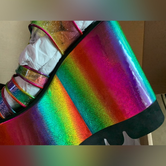 NEW Dolls Kill x Club Exx Fantastic Hues Platform Sandals Size US 7 - Picture 8 of 10